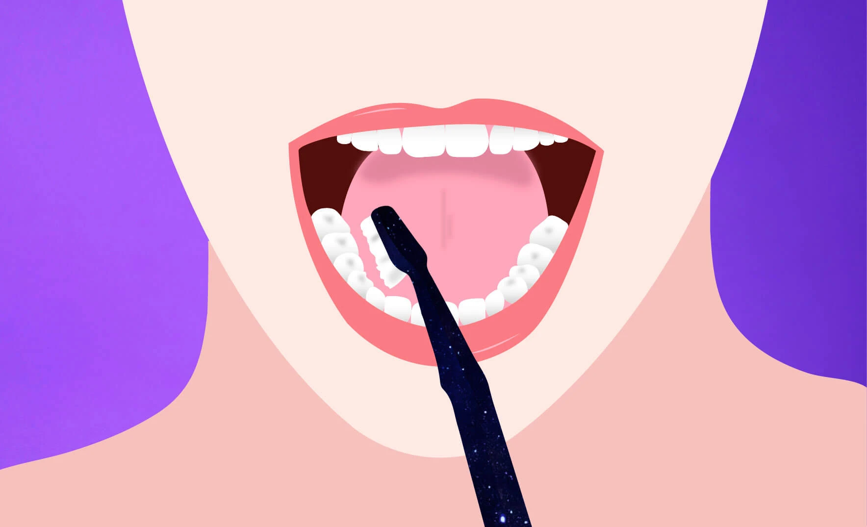 Dibujo de una persona cepillando sus dientes.